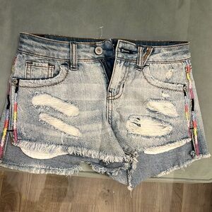 Distressed Denim Shorts Size 25